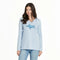 Life is Good W LS Hooded Crusher Floating Turtle Tee SMOKY BLUE