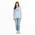 Life is Good W LS Hooded Crusher Floating Turtle Tee SMOKY BLUE