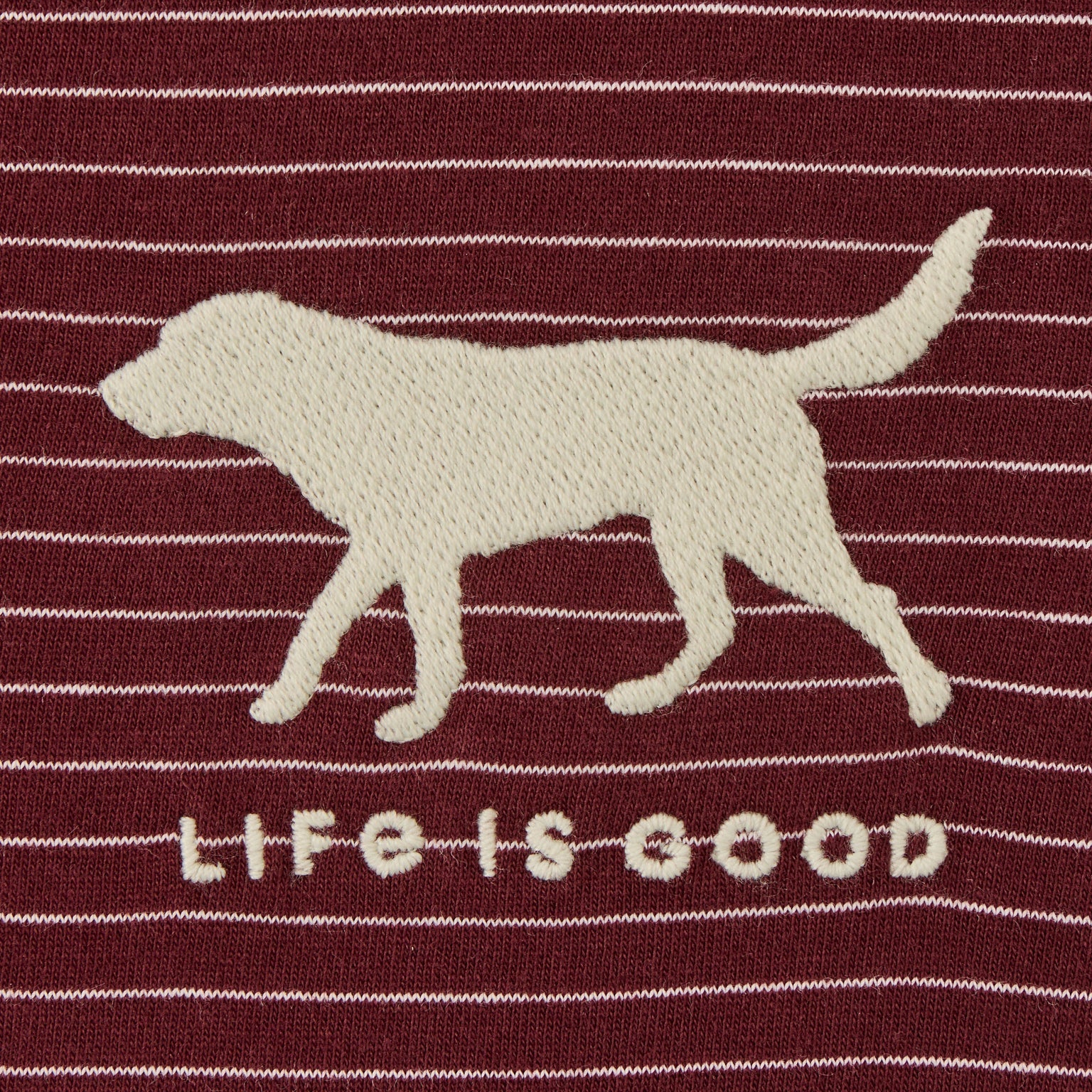 Life is Good W Hooded Crusher Dog Walking DEEP BURGUNDY