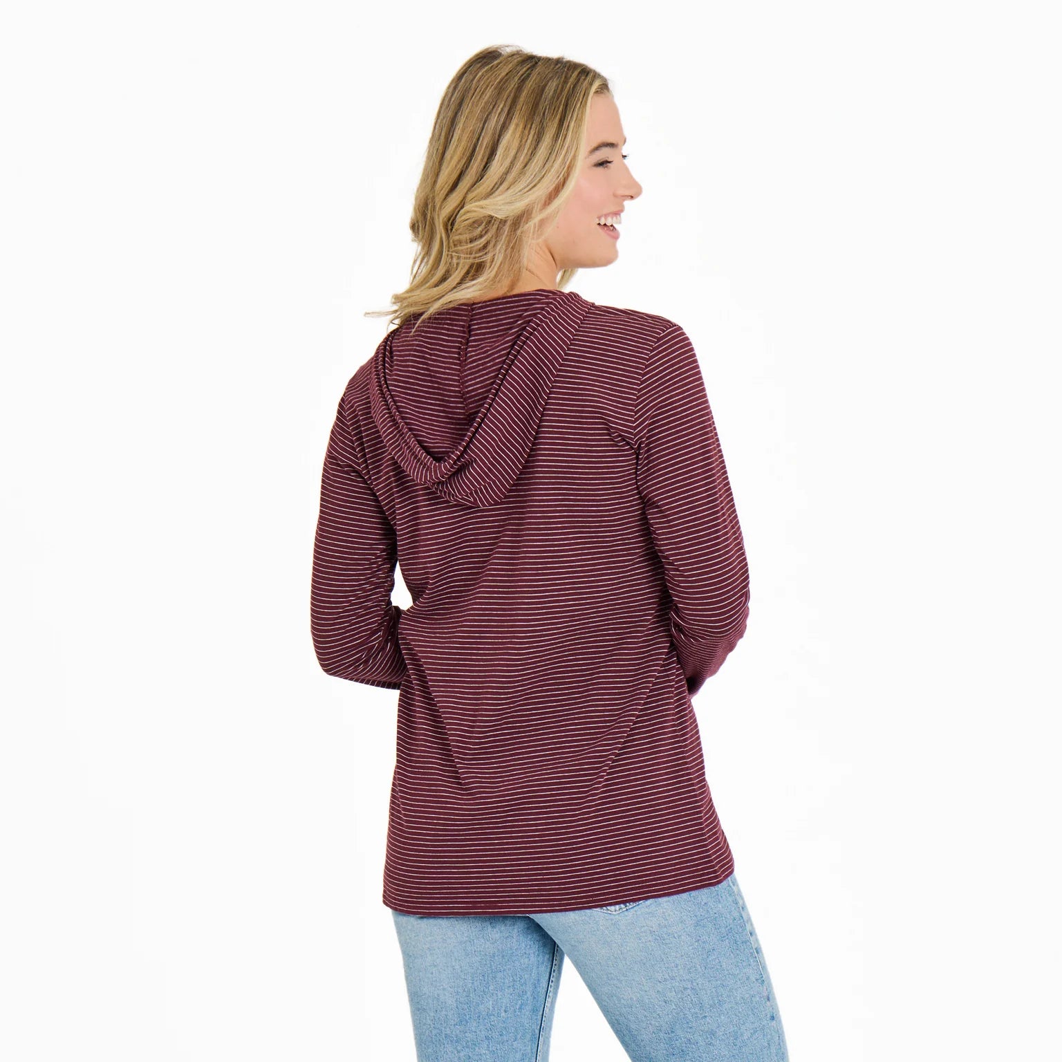 Life is Good W Hooded Crusher Dog Walking DEEP BURGUNDY