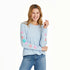 Life is Good W LS Crusher Hibiscus Paradise Boxy Tee GLACIER BLUE