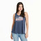 Life is Good W Textured Slub Tank Flower Flag DARKEST BLUE