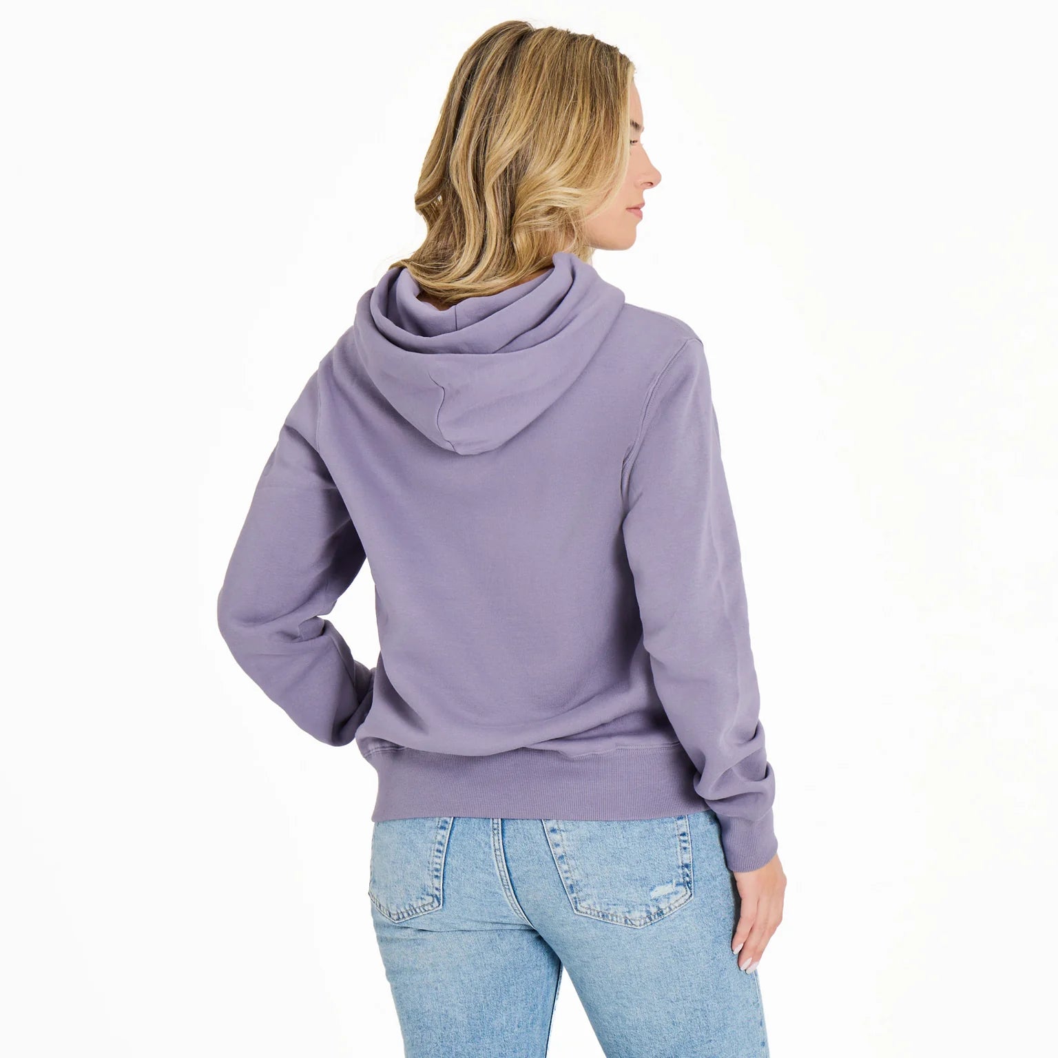 Life is Good W Good Vibes Simple Dog Fleece Hoodie DUSK PURPLE