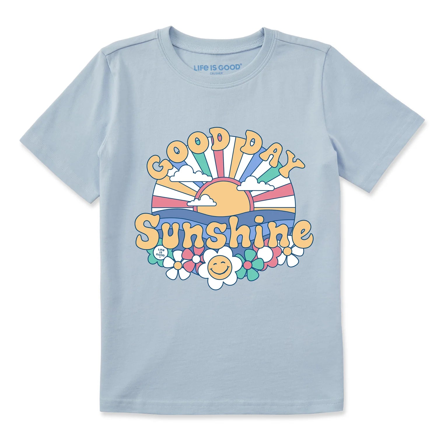 Life is Good Kids SS Crusher Groovy Day Tee GLACIER BLUE