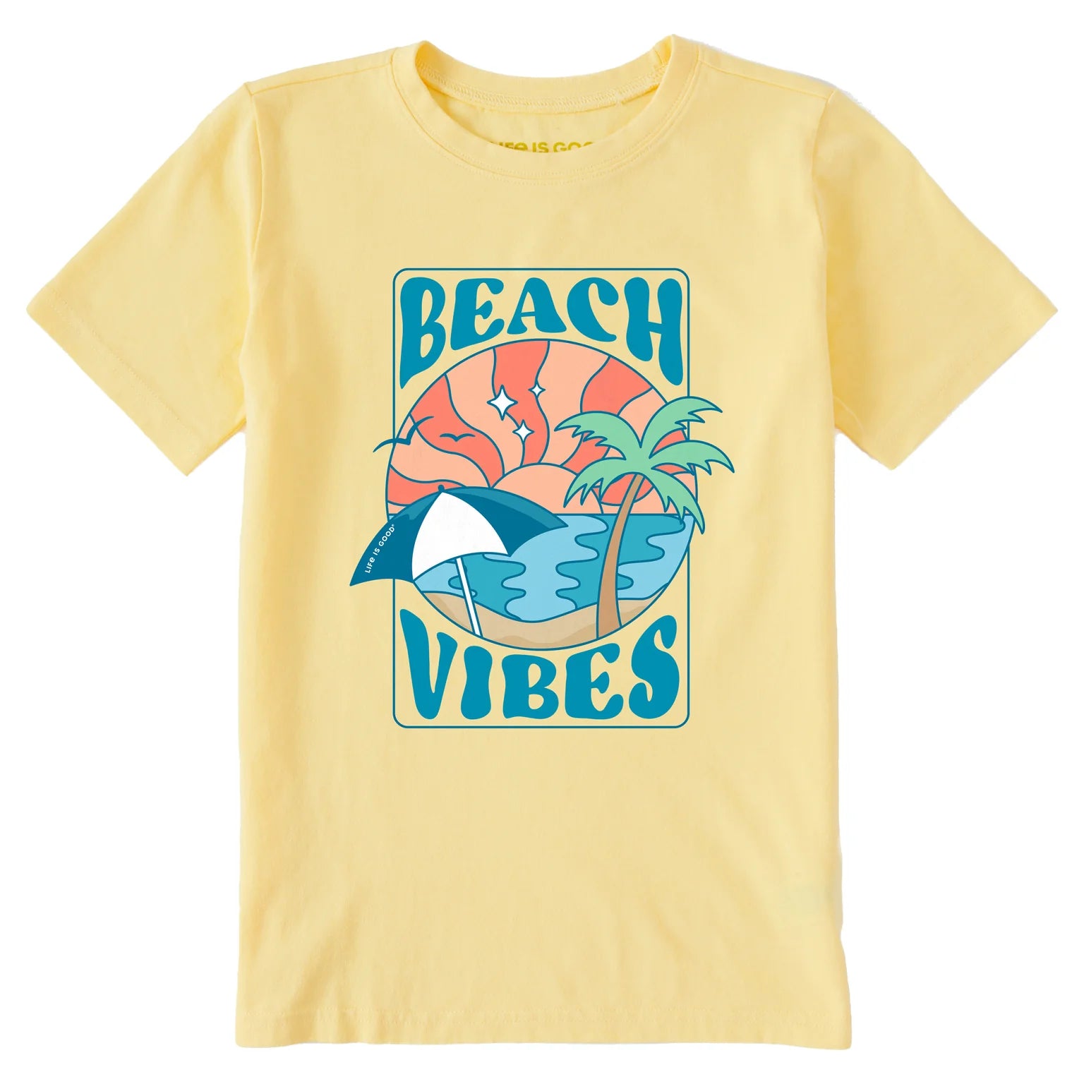 Life is Good Kids SS Crusher Beach Vibes Tee SANDY YELLOW