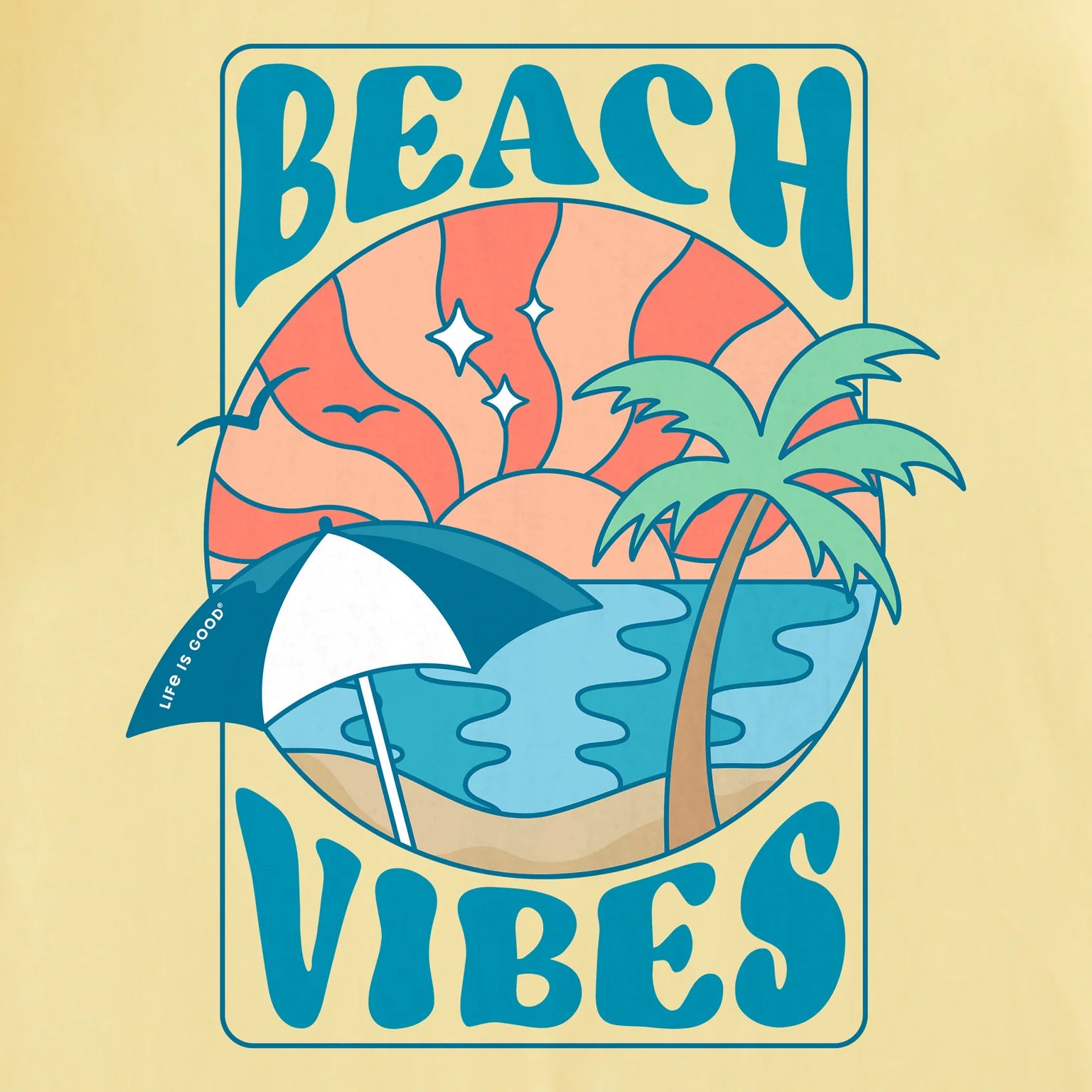 Life is Good Kids SS Crusher Beach Vibes Tee SANDY YELLOW