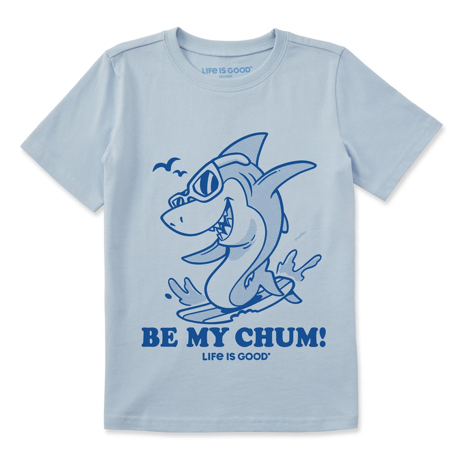 Life is Good Kids SS Crusher Be My Chum Shark GLACIER BLUE