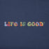 Life Is Good Kids Good Vibes Groovy Tie Dye Hoodie DARKEST BLUE