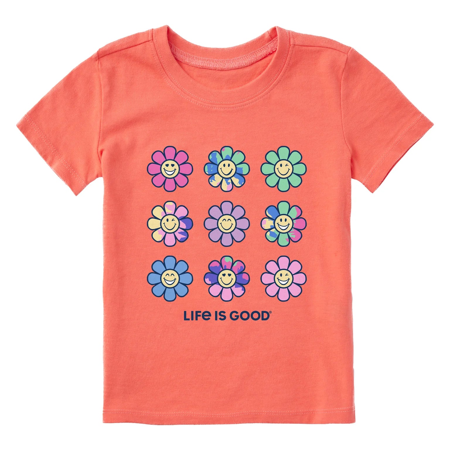 Life is Good Toddler SS Crusher Tie Dye Smile Daisy Tee MANGO