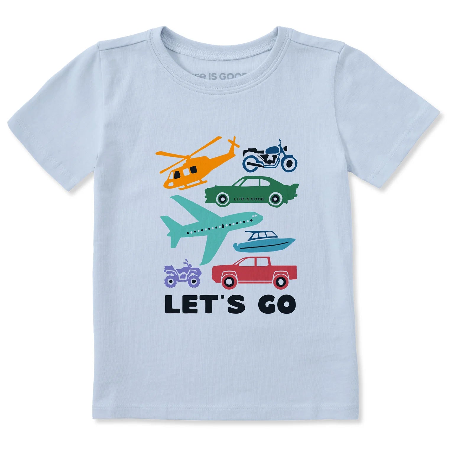 Life Is Good Toddler SS Crusher Let's Go Vehicles GLACIER BLUE
