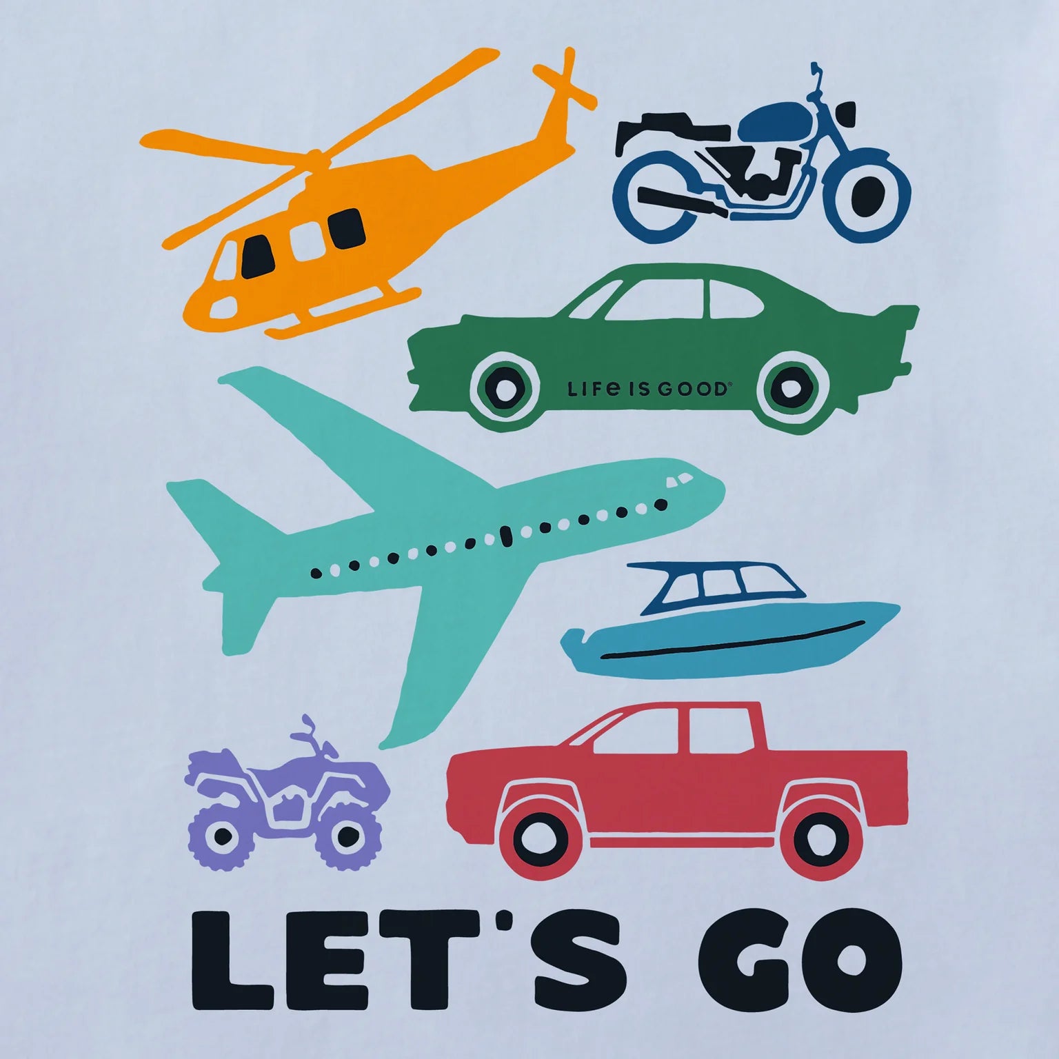 Life Is Good Toddler SS Crusher Let's Go Vehicles GLACIER BLUE