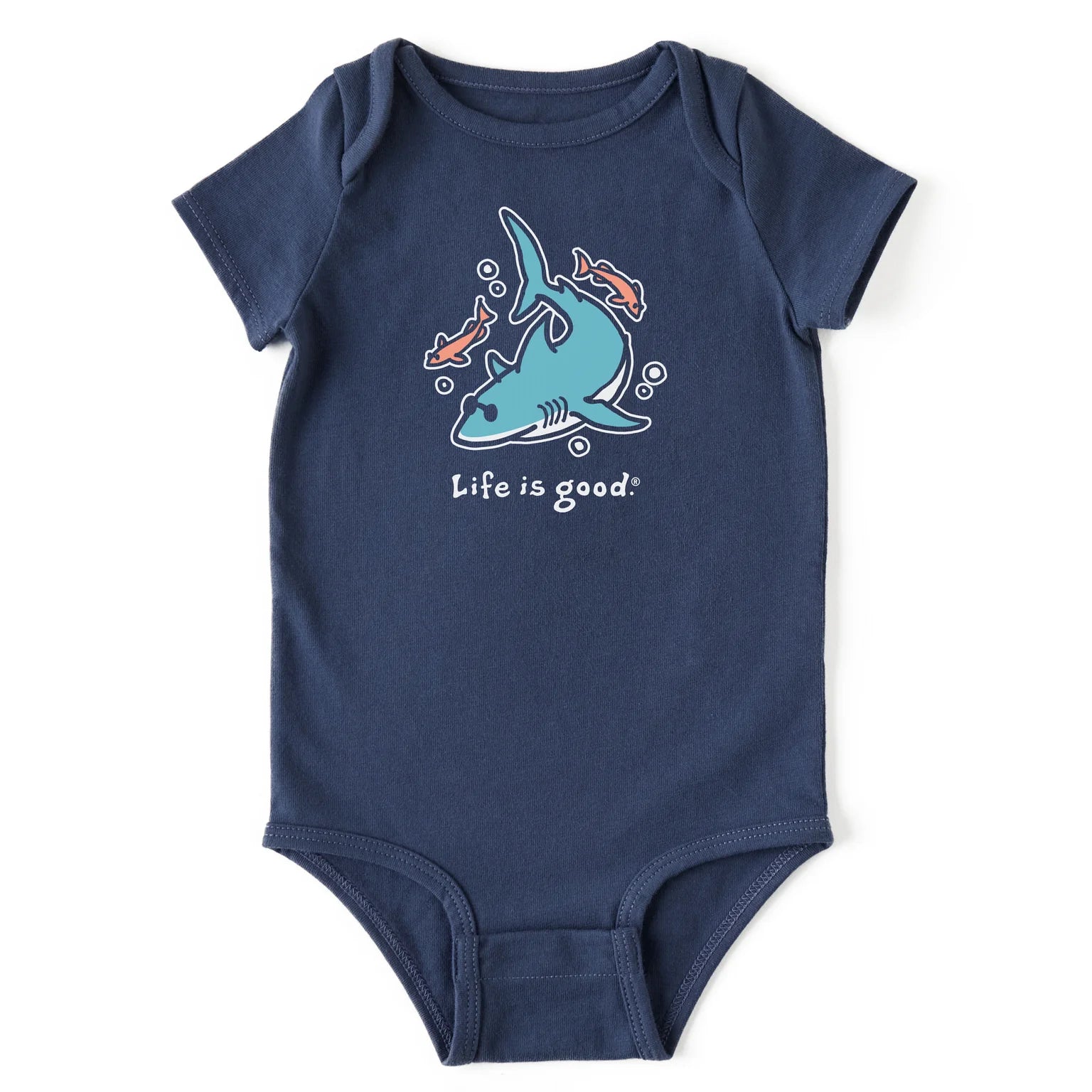 Life is Good Baby Bodysuit LIG Cool Shark DARKEST BLUE