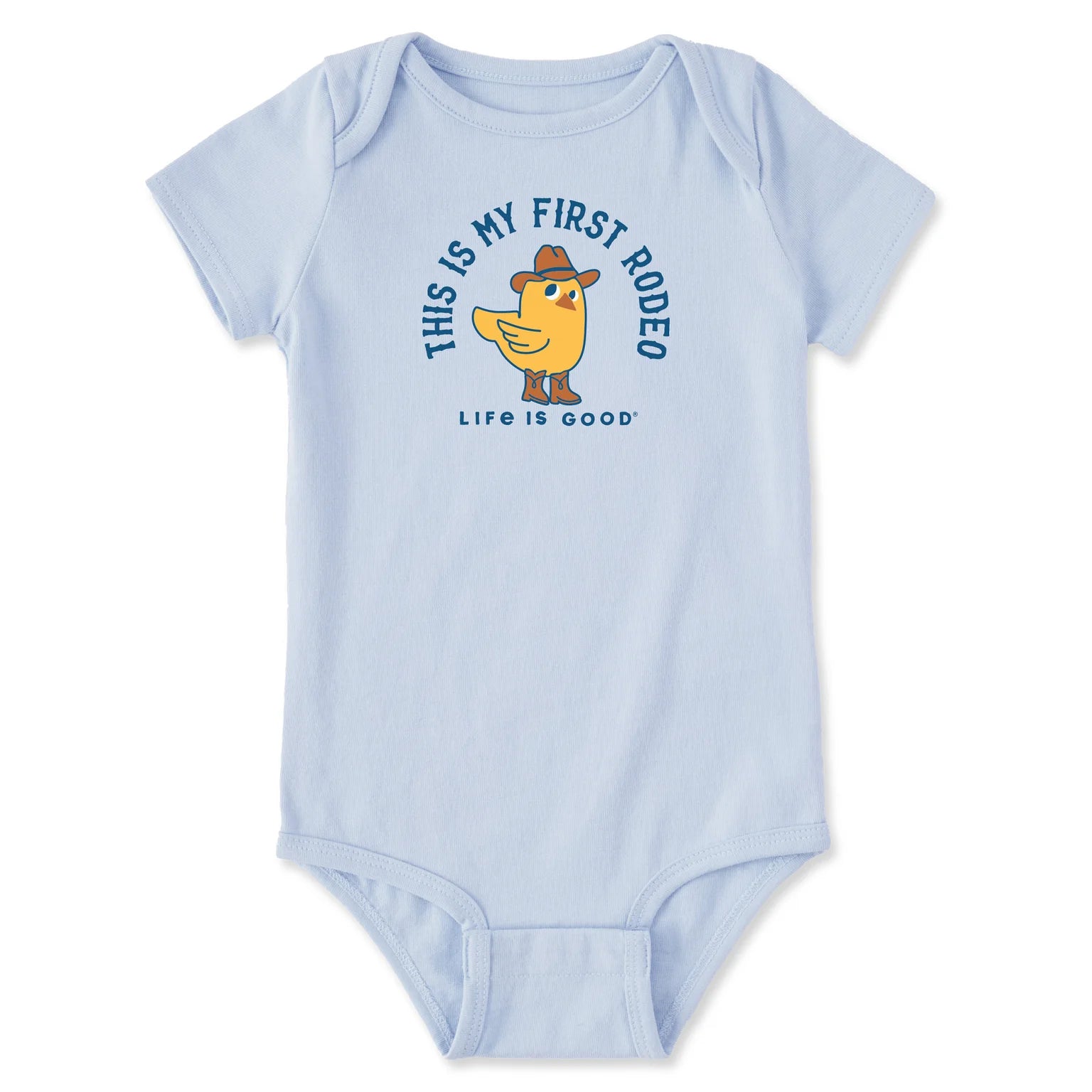 Life is Good Baby Bodysuit First Rodeo GLACIER BLUE