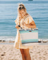 Sand Cloud Border Classic Stripe Beach Tote NATURAL