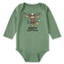 Life Is Good Baby Crusher Bodysuit Merry Christmoose Ornaments GRANITE GREEN