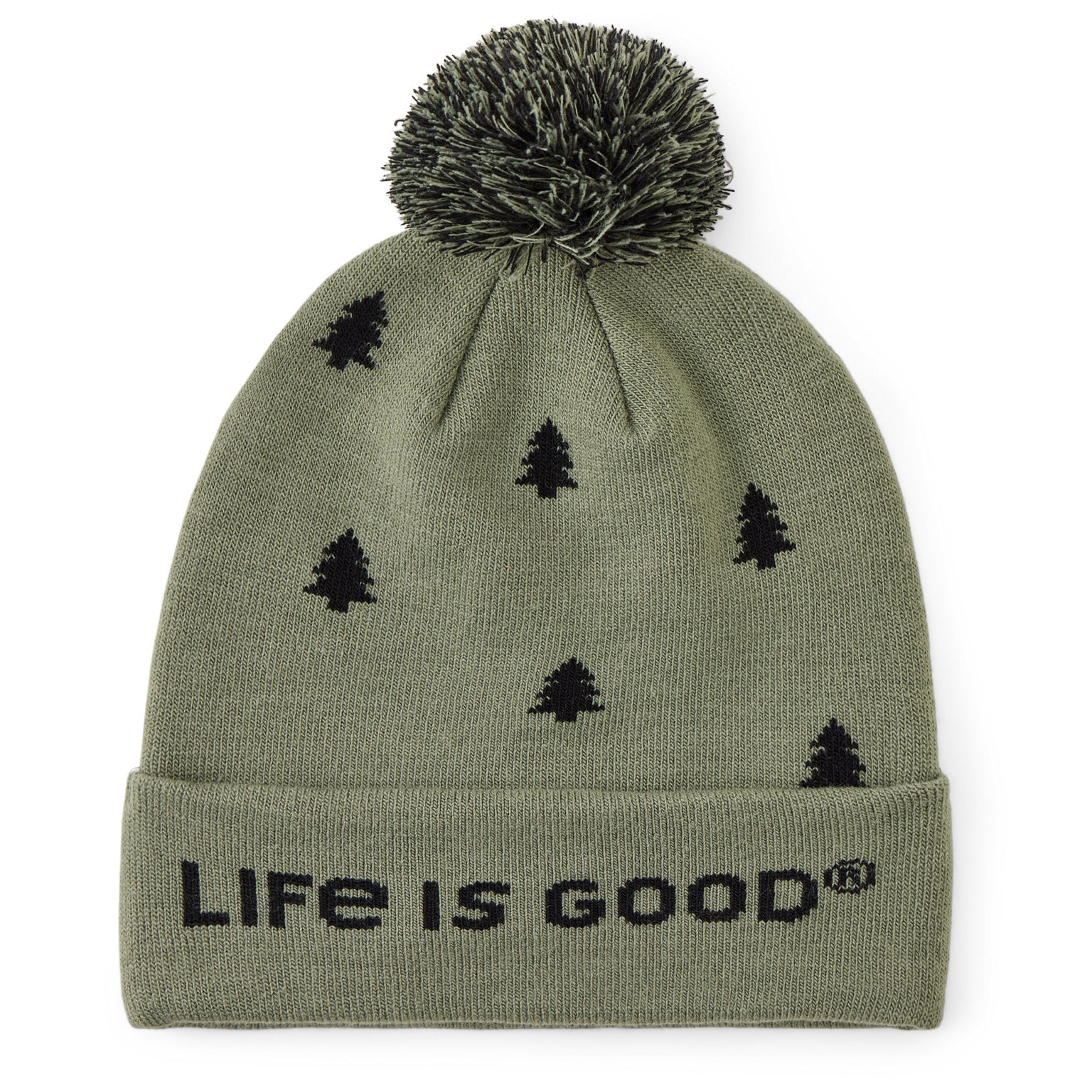 Life is Good So Chill Beanie Simple Pine MOSS GREEN