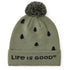 Life is Good So Chill Beanie Simple Pine MOSS GREEN