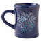 Life Is Good Diner Mug Sparkle Snowflake DARKEST BLUE
