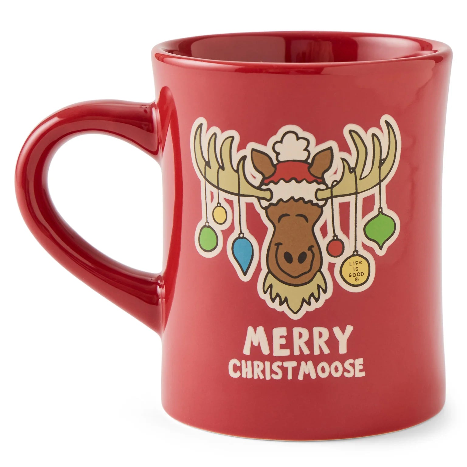 Life is Good Diner Mug Merry Christmoose Ornaments ADIRONDACK RED