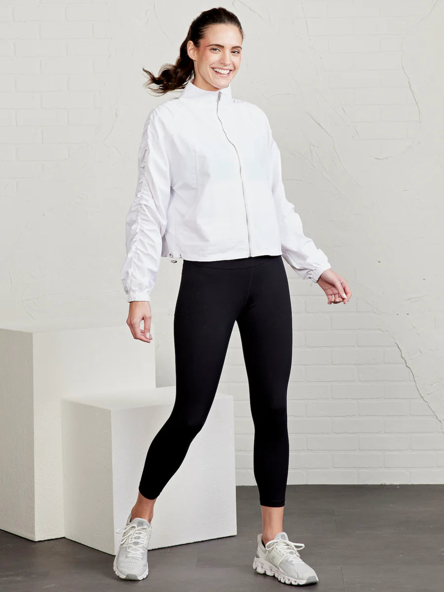 Tasc W Jet Set Ruched Windbreaker WHITE