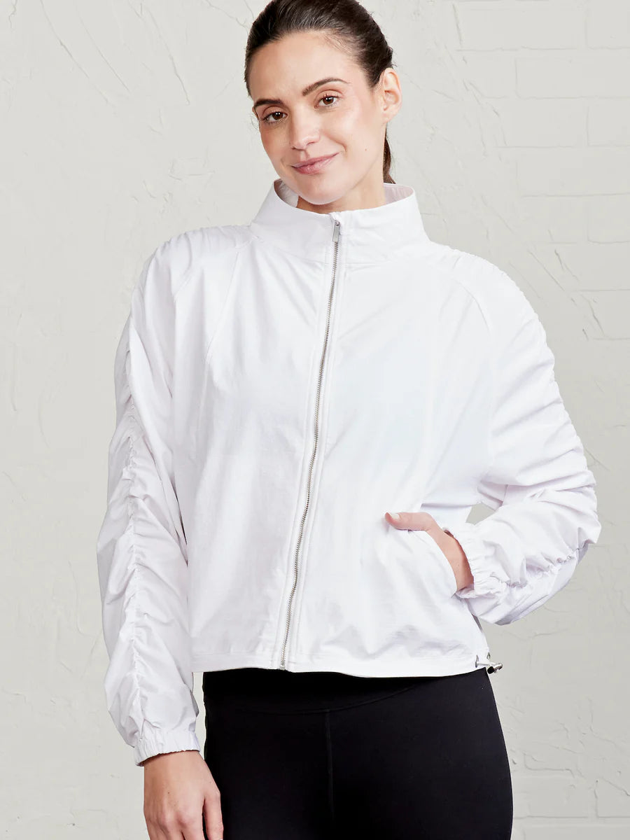 Tasc W Jet Set Ruched Windbreaker WHITE