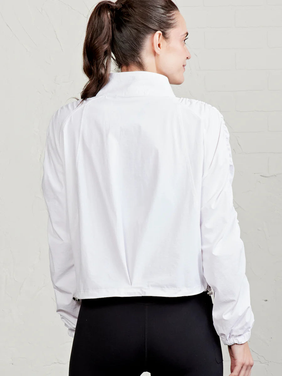 Tasc W Jet Set Ruched Windbreaker WHITE