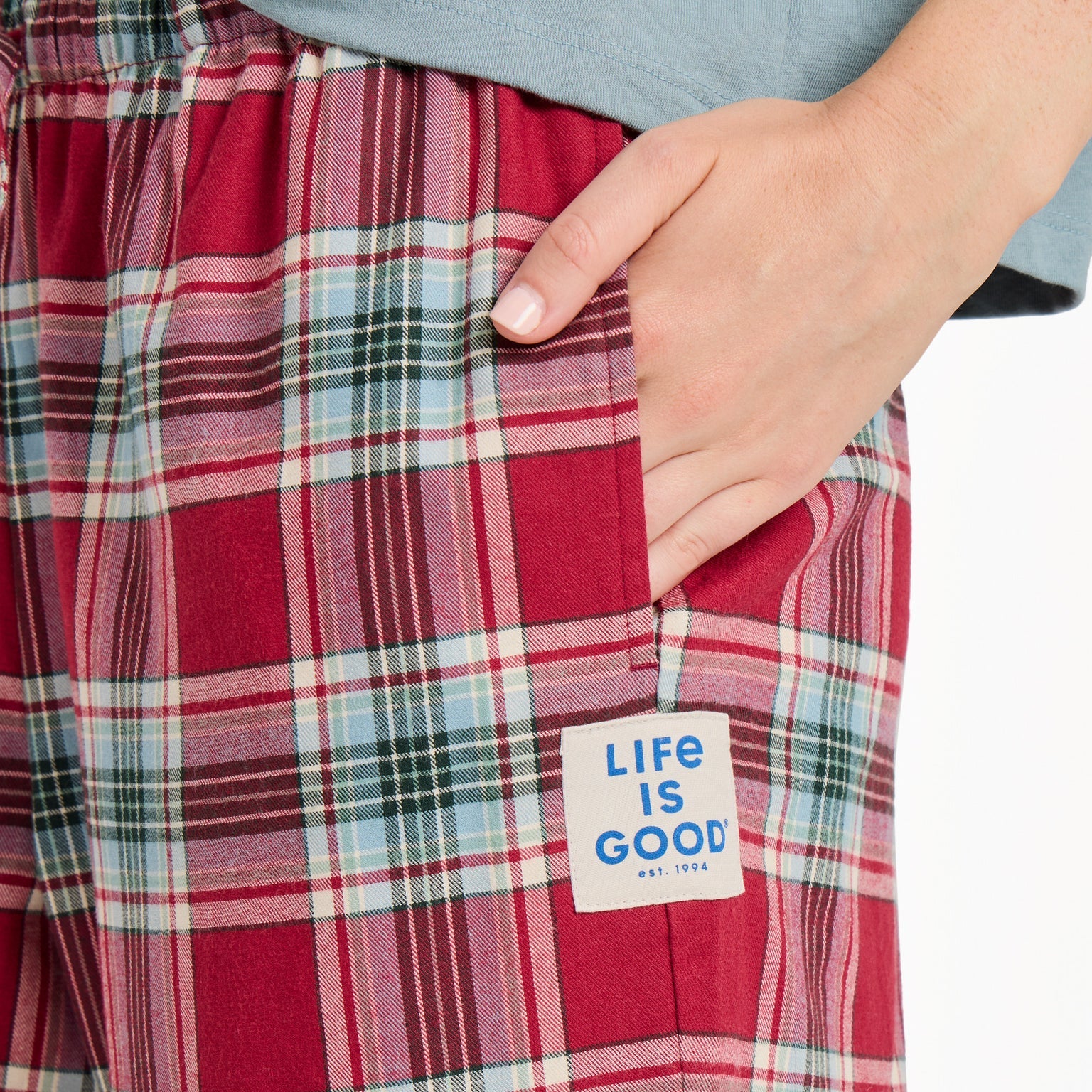 Life is Good W Sleep Pant Holiday Plaid ADIRONDACK RED