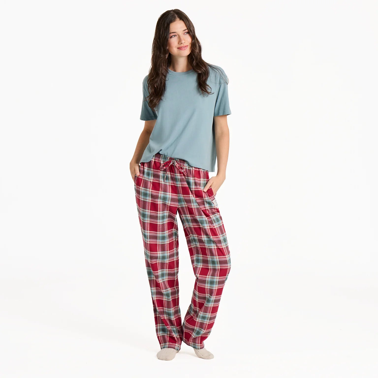 Life is Good W Sleep Pant Holiday Plaid ADIRONDACK RED