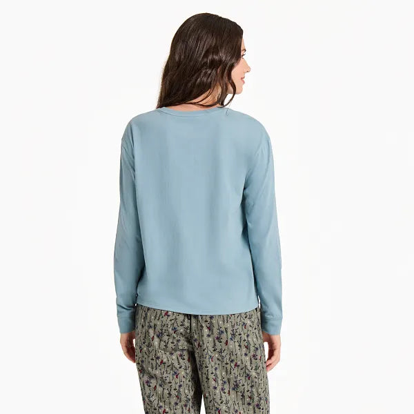 Life is Good W Snuggle Up Cardinal Wildflower SMOKE BLUE