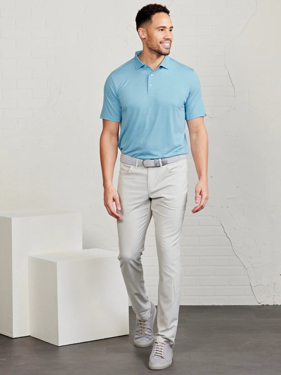 Tasc M Cloud Polo WAVES HEATHER/WHITE