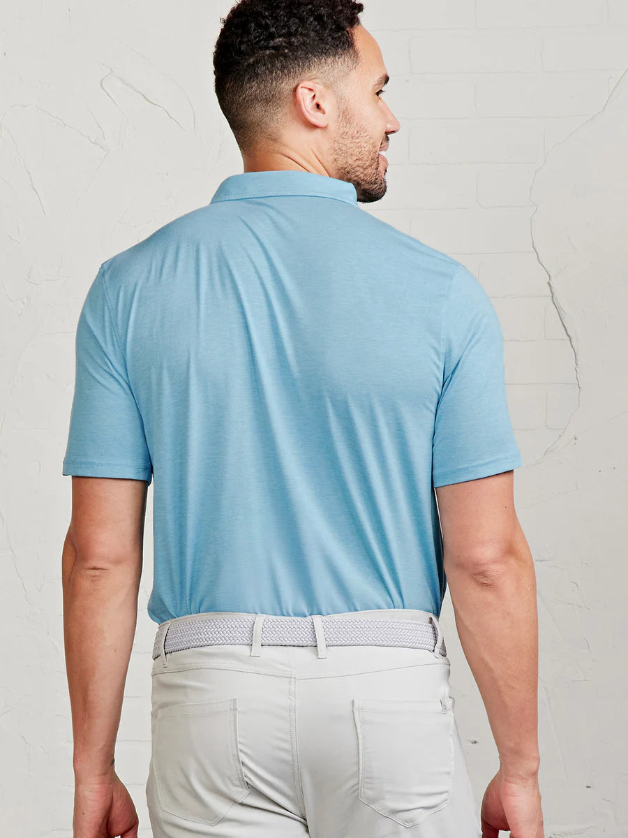 Tasc M Cloud Polo WAVES HEATHER/WHITE