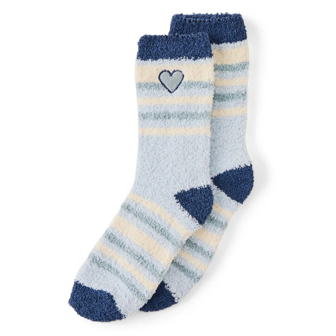 Life is Good Snuggle Sock Mini Heart GLACIER BLUE