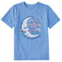 Life Is Good Kids SS Crusher Stay Wild Moon Child Flowers Tee CORNFLOWER BLUE
