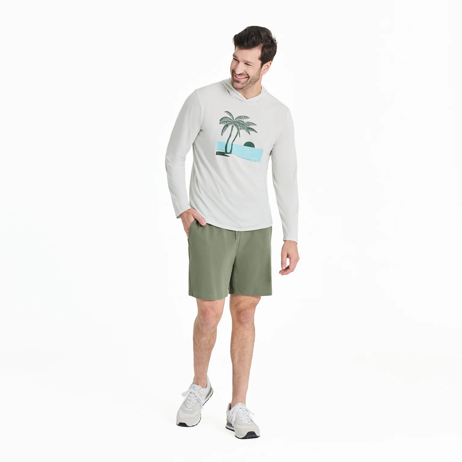 Life Is Good M Hooded Crusher Sunset Two Palms FOG