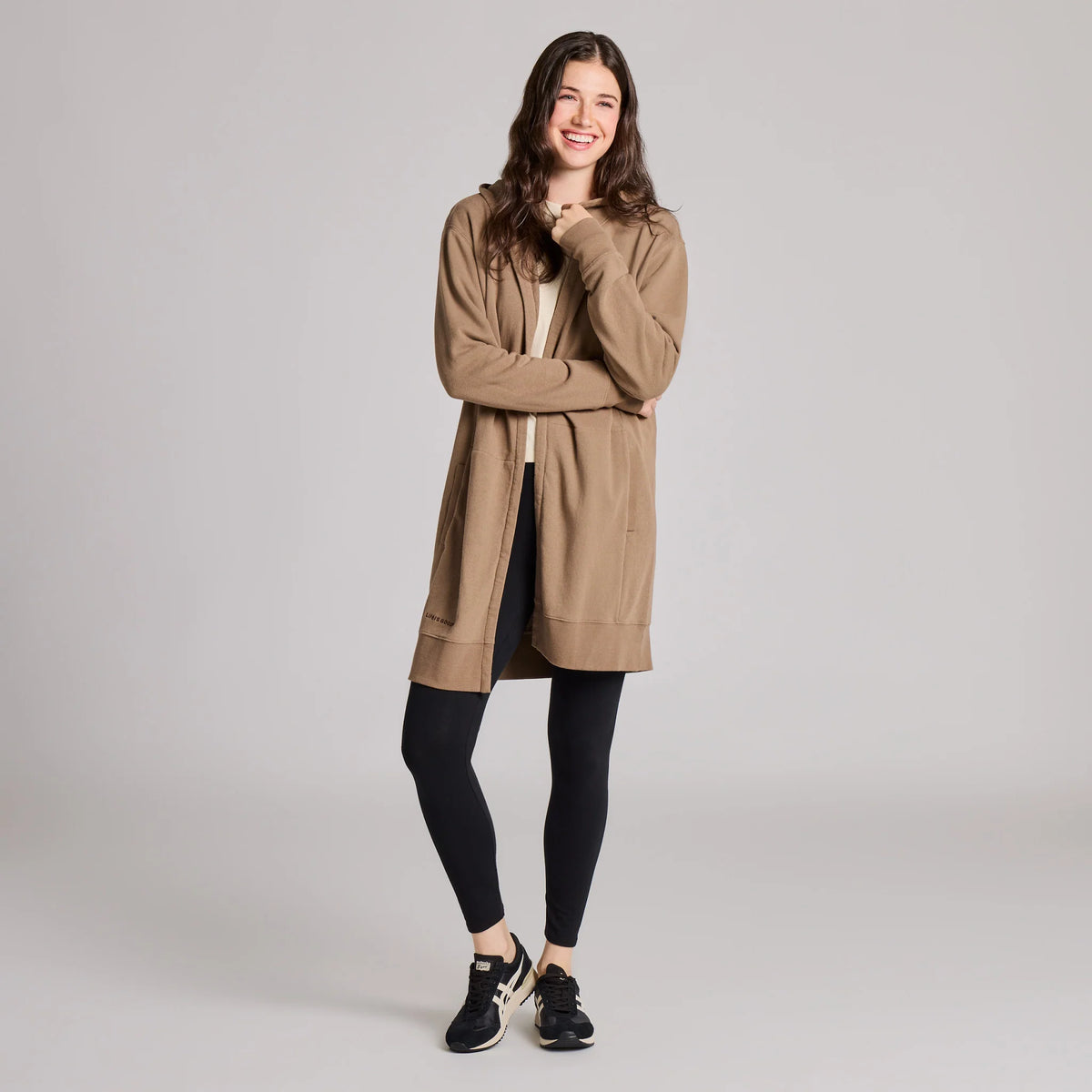 Life Is Good W French Terry Beyond the Hip Hoodie MUSHROOM BROWN