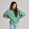 Life Is Good W French Terry Boxy 1/4 Zip GRANITE GREEN