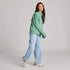 Life Is Good W French Terry Boxy 1/4 Zip GRANITE GREEN
