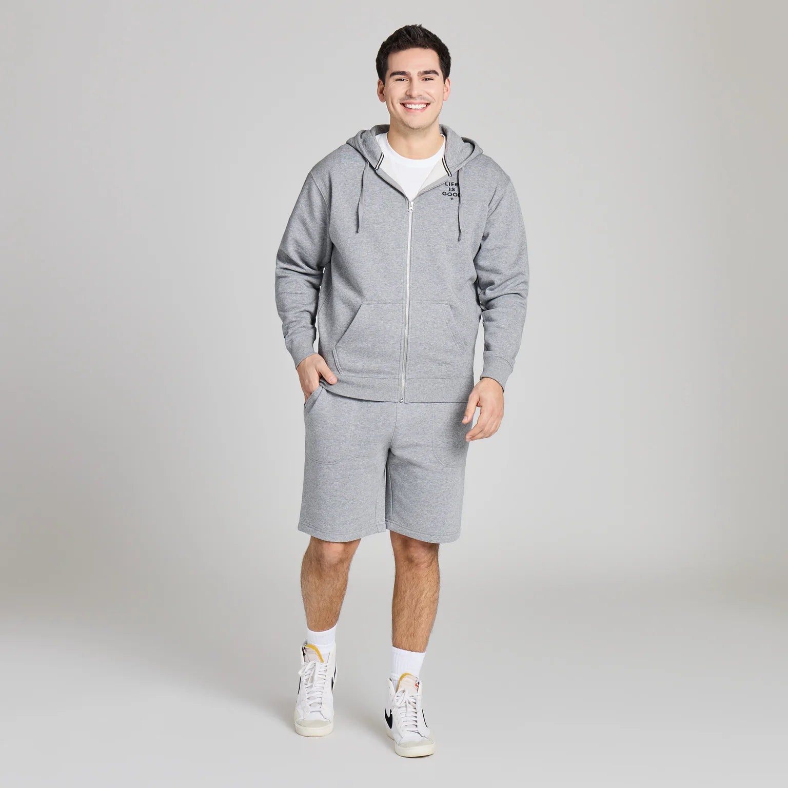 Life is Good M Good Vibes Fleece Short HEATHER GRAY
