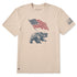 Life Is Good M SS Crusher American Bear Flag Tee BIRCH