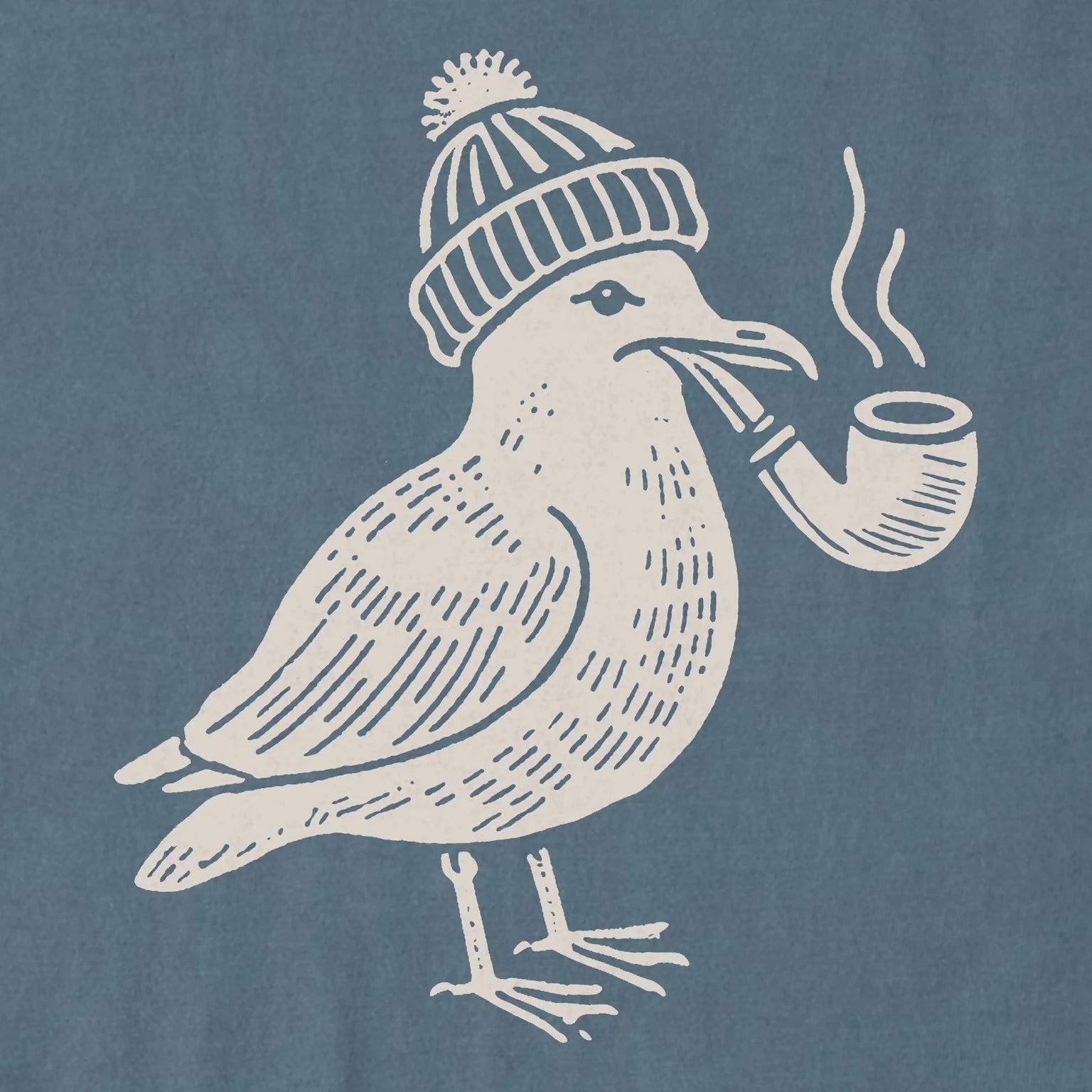 Life Is Good M SS Crusher Seagull Pipe Tee SLATE BLUE