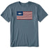 Life Is Good M SS Crusher Fish Flag Tee SLATE BLUE