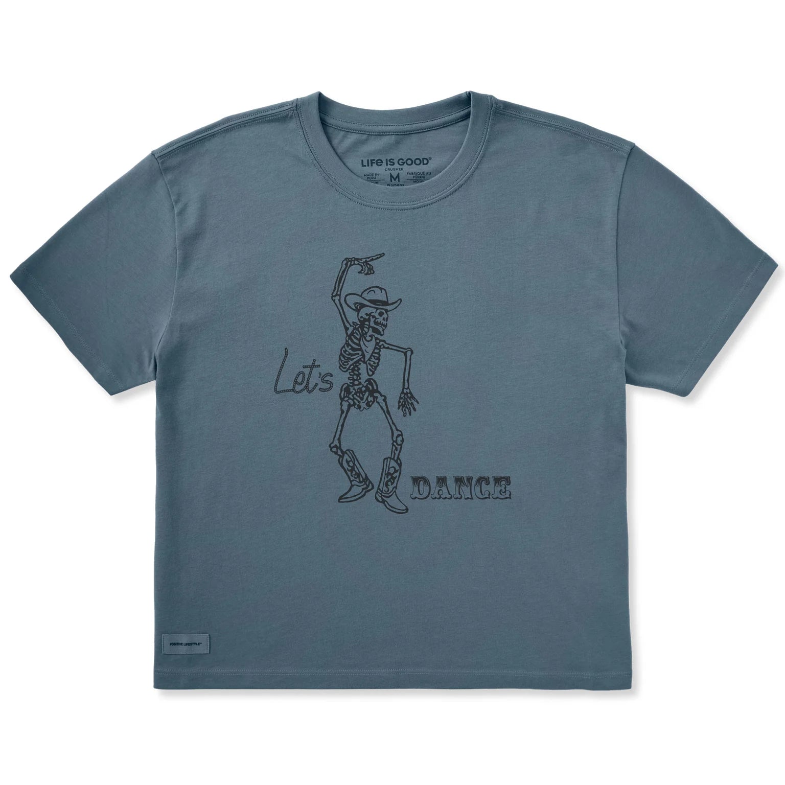 Life Is Good W SS Crusher Boxy Let's Dance Tee SLATE