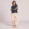 Life is Good W LS Crusher Boxy Row of Wildflowers Hoodie FADED BLACK