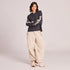 Life is Good W LS Crusher Boxy Row of Wildflowers Hoodie FADED BLACK