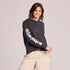 Life is Good W LS Crusher Boxy Row of Wildflowers Hoodie FADED BLACK
