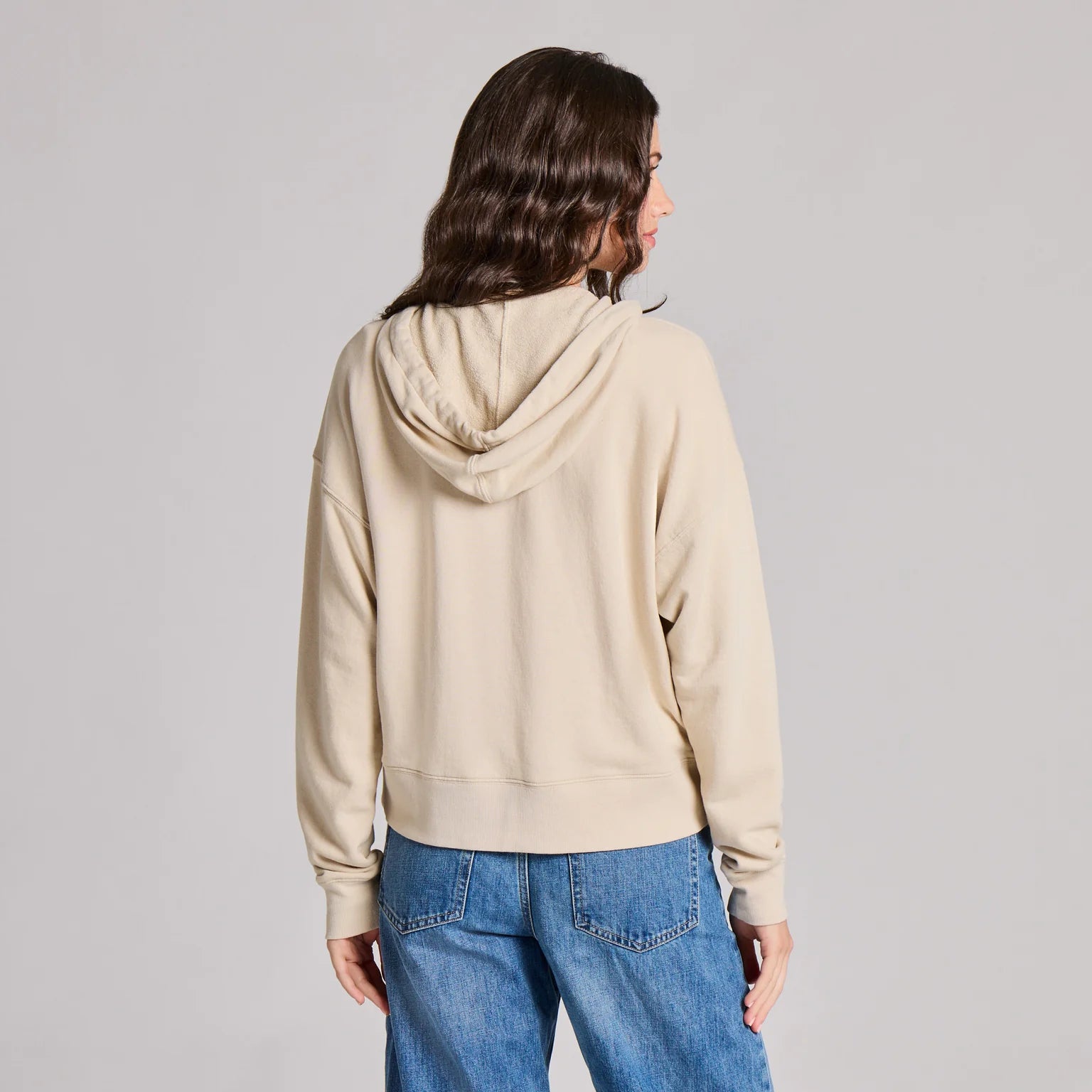 Life is Good W French Terry Boxy Zip Hoodie BIRCH WHITE