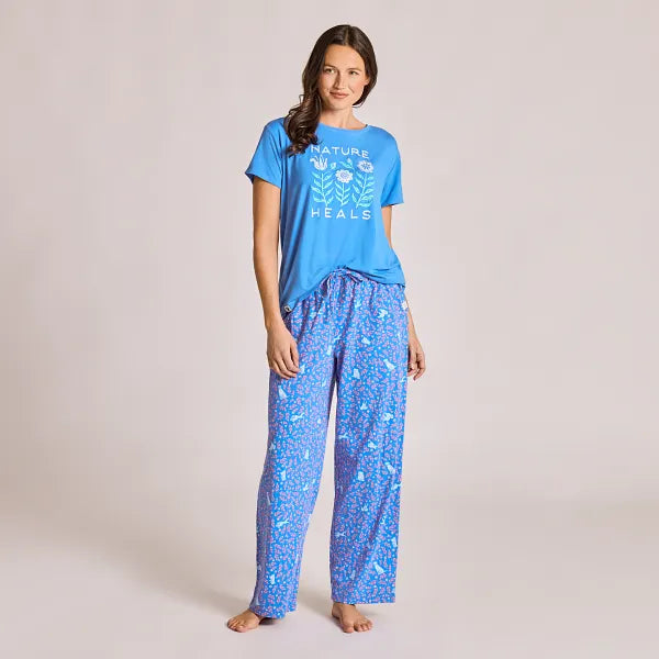 Life Is Good W Sleep Tee Nature Heals ATHLETIC  BLUE