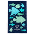 Life is Good Tropical School of Fish Beach Towel DARKEST BLUE