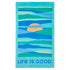 Life is Good Hazy Sunrise Beach Towel AQUA BLUE