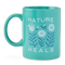 Life Is Good Jake's Mug Nature Heals Floral TURQUOISE GREEN